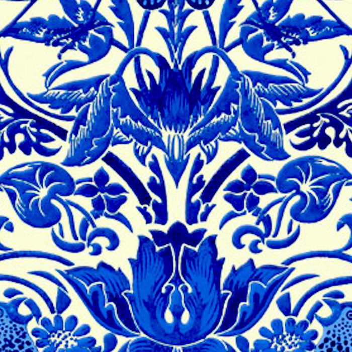 William Morris Vintage Strawberry Thief Cobalt Blue  Coffee Mug Gallery Image 2