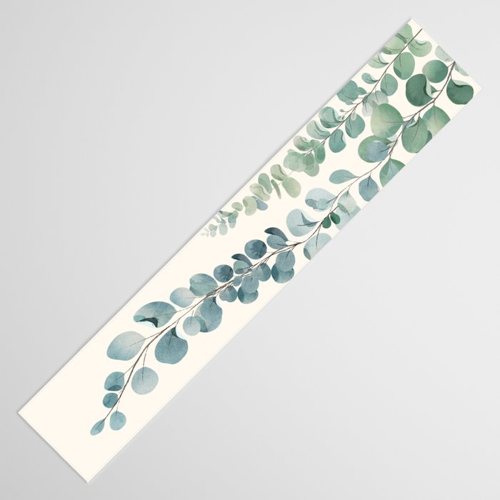 Watercolor Eucalyptus Leaves Table Runner Gallery Image 3