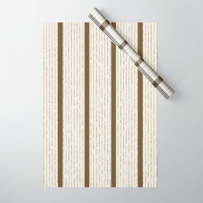 Lines IV (Cream & Chocolate) Wrapping Paper Gallery Image 1