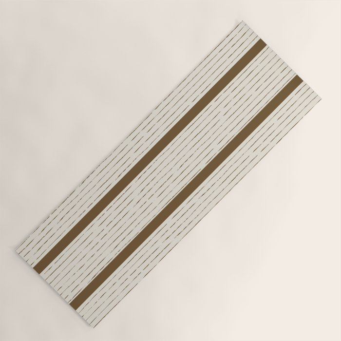 Lines IV (Cream & Chocolate) Yoga Mat Gallery Image 1