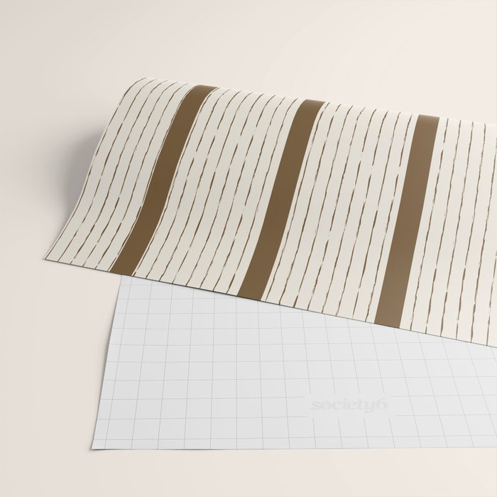 Lines IV (Cream & Chocolate) Wrapping Paper Gallery Image 2