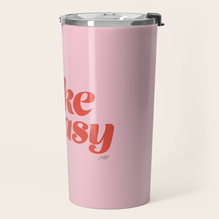 Take it Easy (Red/Pink Palette) Travel Mug Gallery Image 2