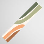 Abstract Shapes 55.2 in Sage Green and Terracotta (Rainbow Abstraction) Table Runner Gallery Image 3