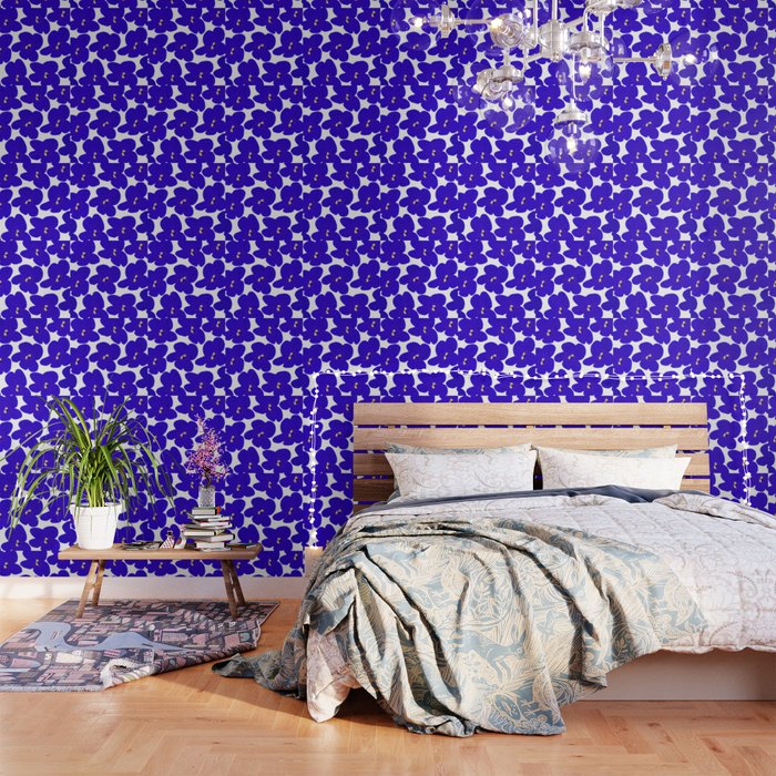 Blue Retro Flowers #decor #society6 #buyart Wallpaper Gallery Image 1