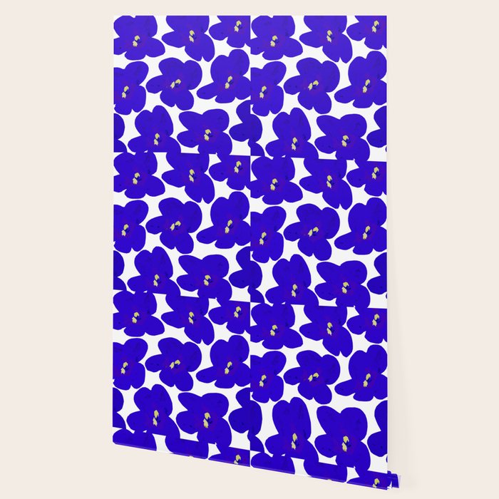 Blue Retro Flowers #decor #society6 #buyart Wallpaper Gallery Image 2