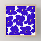 Blue Retro Flowers #decor #society6 #buyart Mini Art Print Gallery Image 1