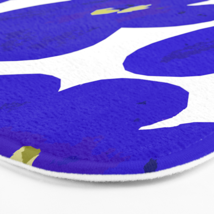Blue Retro Flowers #decor #society6 #buyart Bath Mat Gallery Image 3