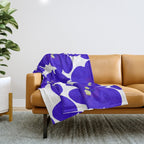 Blue Retro Flowers #decor #society6 #buyart Throw Blanket Gallery Image 1