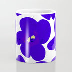 Blue Retro Flowers #decor #society6 #buyart Coffee Mug Gallery Image 4