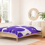 Blue Retro Flowers #decor #society6 #buyart Duvet Cover Gallery Image 2