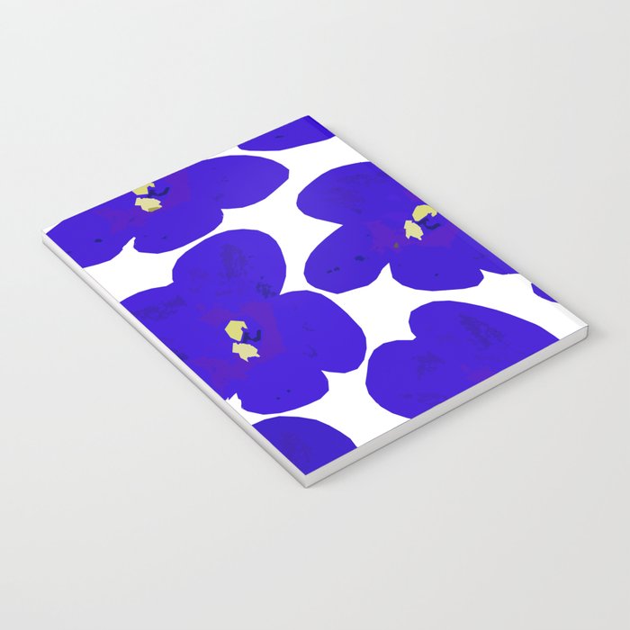 Blue Retro Flowers #decor #society6 #buyart Notebook Gallery Image 3