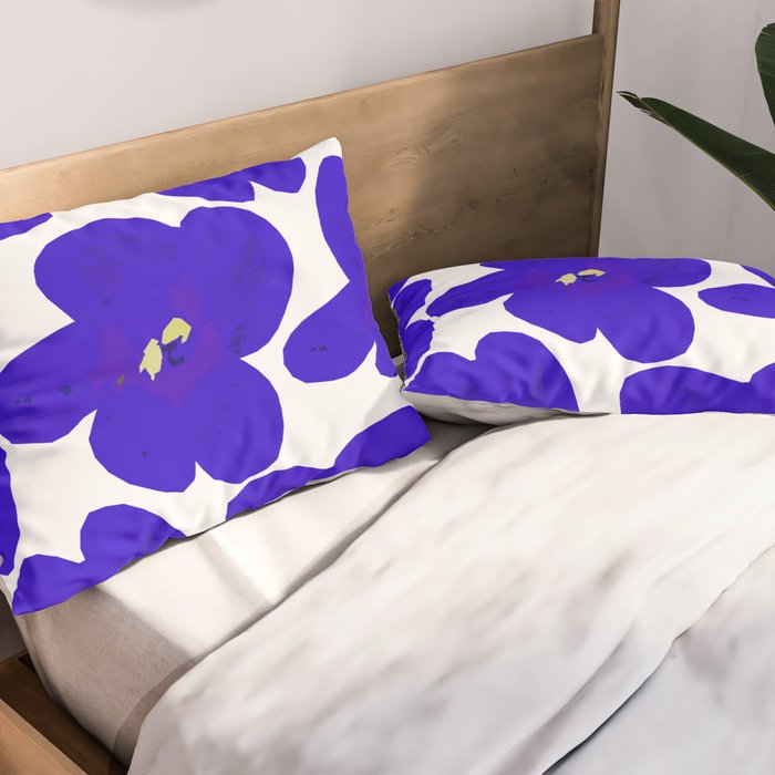 Blue Retro Flowers #decor #society6 #buyart Pillow Sham Gallery Image 2