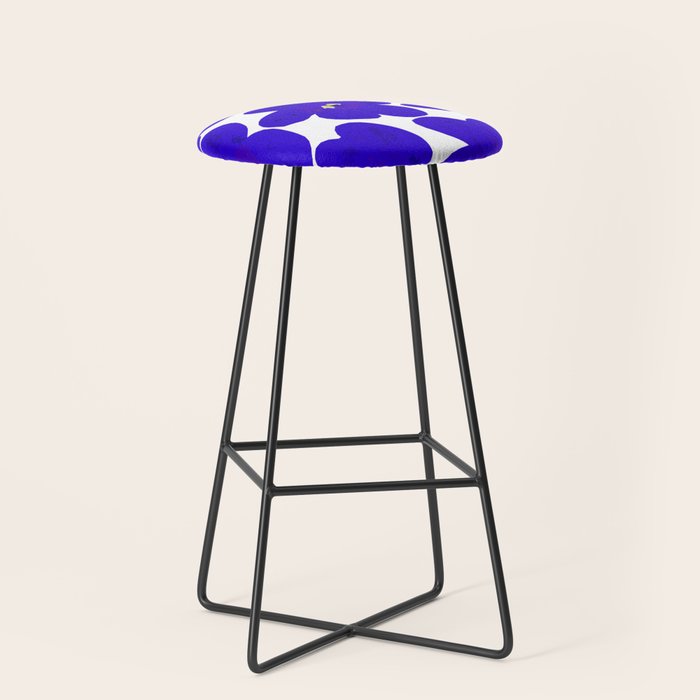 Blue Retro Flowers #decor #society6 #buyart Stool Gallery Image 1