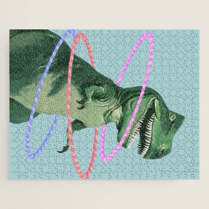 T-Rex the Hula Dancer in Green Jigsaw Puzzle Gallery Image 1