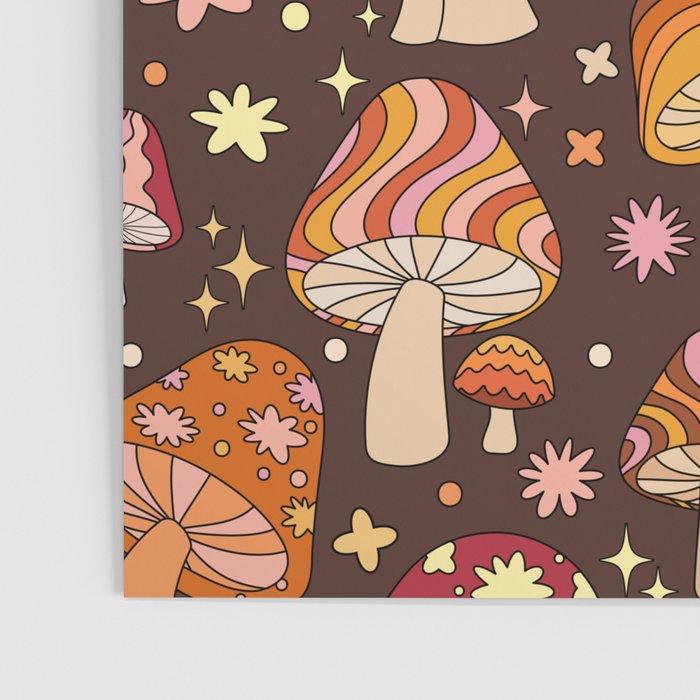 Magic Mushrooms in Brown Poster Gallery Image 3