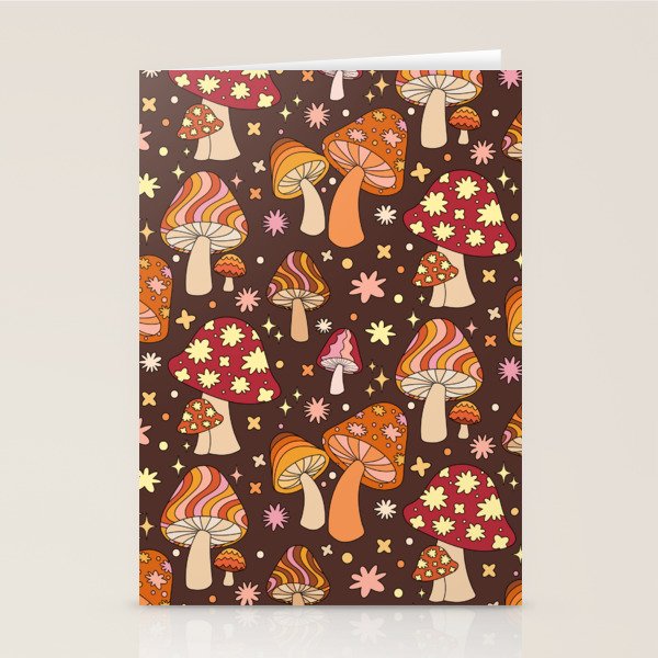 Magic Mushrooms in Brown Stationery Card Gallery Image 2