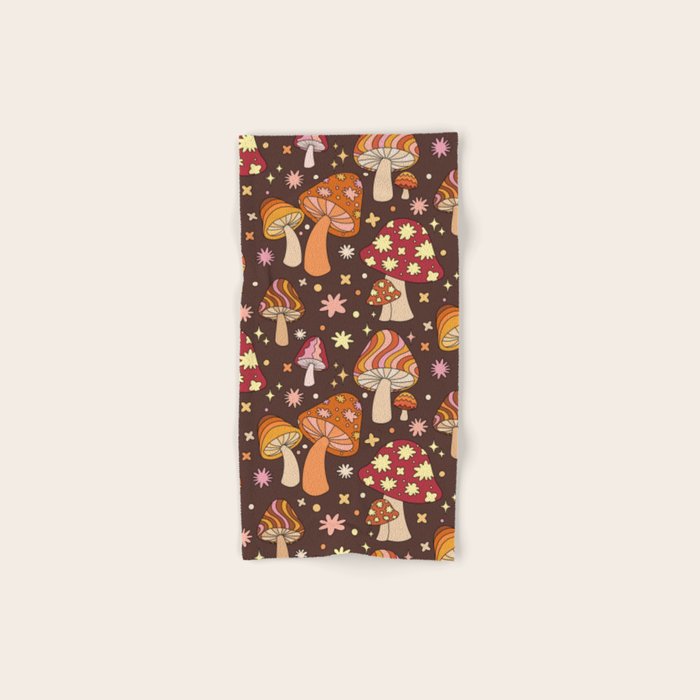 Magic Mushrooms in Brown Bath Towel Gallery Image 1