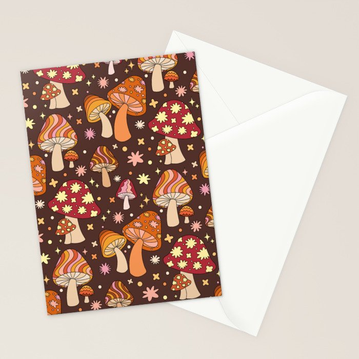 Magic Mushrooms in Brown Stationery Card Gallery Image 2