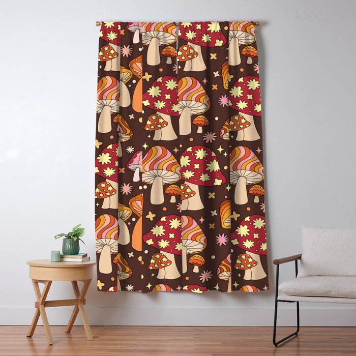 Magic Mushrooms in Brown Window Curtain Gallery Image 5