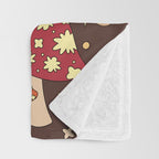 Magic Mushrooms in Brown Throw Blanket Gallery Image 3