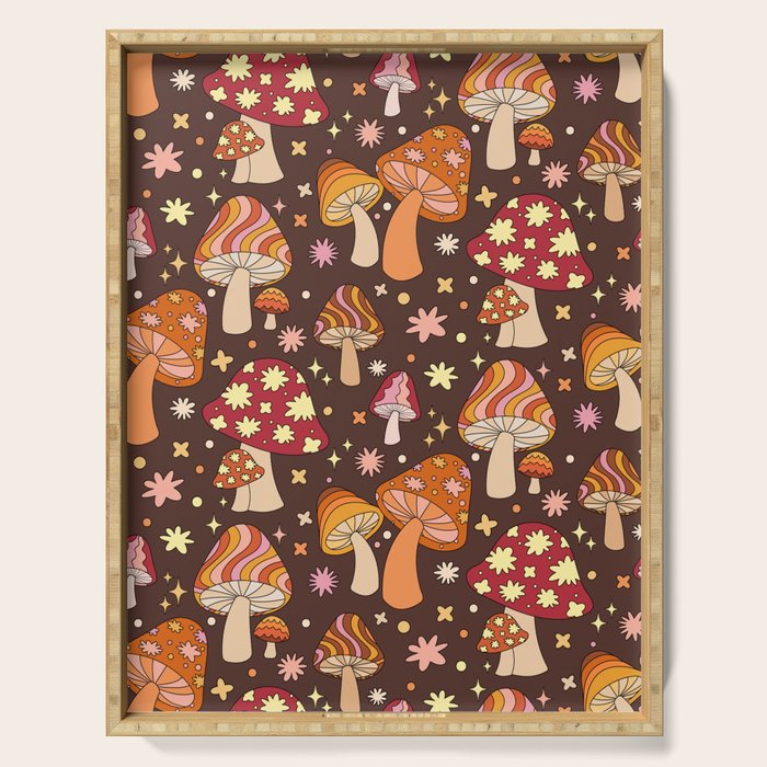 Magic Mushrooms in Brown Serving Tray Gallery Image 1