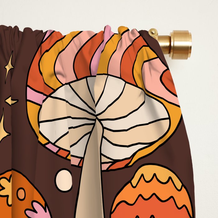 Magic Mushrooms in Brown Window Curtain Gallery Image 2