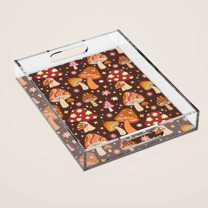 Magic Mushrooms in Brown Acrylic Tray Gallery Image 1