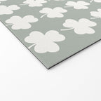 Clovers XXXV Neutral Green Botanical Pattern Welcome Mat Gallery Image 2