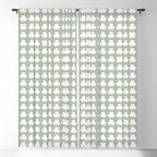 Clovers XXXV Neutral Green Botanical Pattern Window Curtain Gallery Image 5
