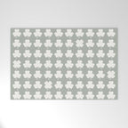 Clovers XXXV Neutral Green Botanical Pattern Welcome Mat Gallery Image 1