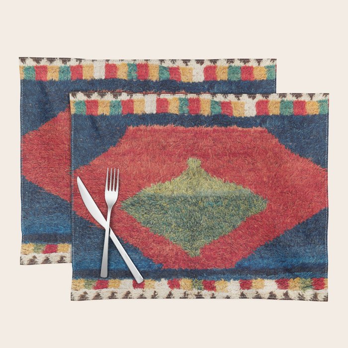 Luri Gabbeh Fars Southwest Persian Rug Print Placemat Gallery Image 1