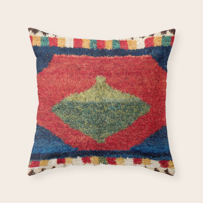 Luri Gabbeh Fars Southwest Persian Rug Print Throw Pillow Gallery Image 1