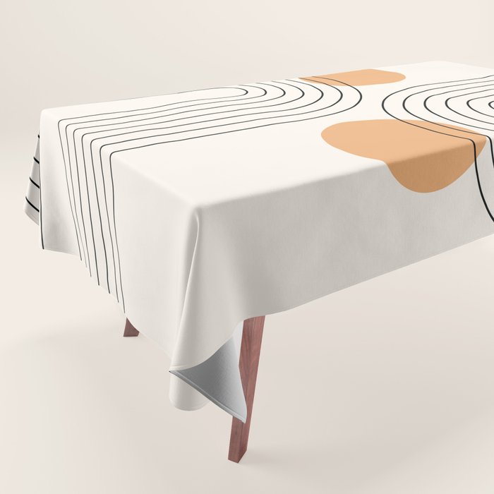 Mid Century Modern Geometric 61 (Rainbow and Sun Abstraction) Tablecloth Gallery Image 1