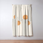 Mid Century Modern Geometric 61 (Rainbow and Sun Abstraction) Window Curtain Gallery Image 3