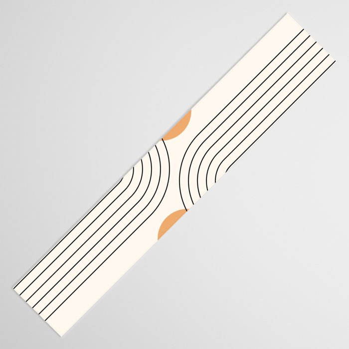 Mid Century Modern Geometric 61 (Rainbow and Sun Abstraction) Table Runner Gallery Image 3