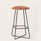 Maximalist wildflower in clay orange Stool Gallery Image 1