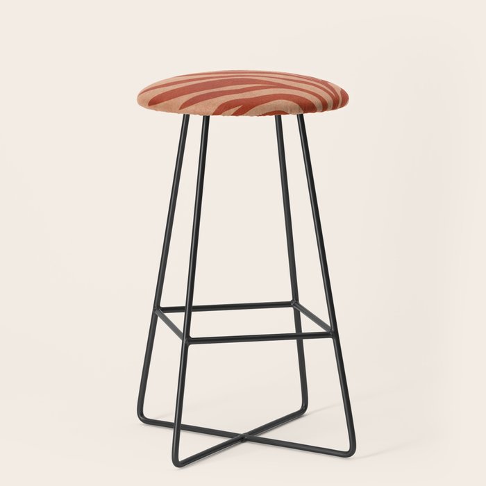Maximalist wildflower in clay orange Stool Gallery Image 1