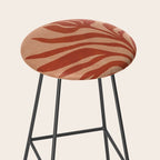 Maximalist wildflower in clay orange Stool Gallery Image 2