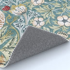 William Morris Strawberry Thief Detail Aqua Blue Turquoise Rug Gallery Image 4