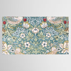 William Morris Strawberry Thief Detail Aqua Blue Turquoise Tablecloth Gallery Image 2