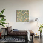 William Morris Strawberry Thief Detail Aqua Blue Turquoise Wood Wall Art Gallery Image 2