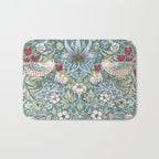 William Morris Strawberry Thief Detail Aqua Blue Turquoise Bath Mat Gallery Image 1