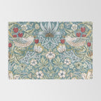 William Morris Strawberry Thief Detail Aqua Blue Turquoise Rug Gallery Image 2