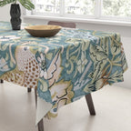 William Morris Strawberry Thief Detail Aqua Blue Turquoise Tablecloth Gallery Image 3