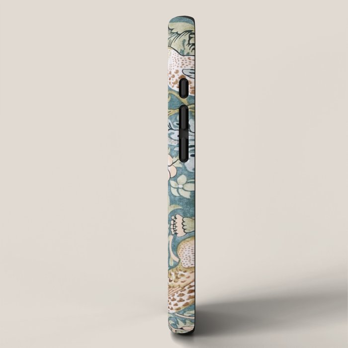 William Morris Strawberry Thief Detail Aqua Blue Turquoise iPhone Case Gallery Image 2
