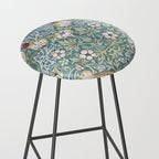 William Morris Strawberry Thief Detail Aqua Blue Turquoise Stool Gallery Image 2