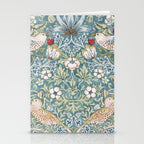 William Morris Strawberry Thief Detail Aqua Blue Turquoise Stationery Card Gallery Image 2