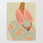  girl in pink with a glass Poster Gallery Image 4