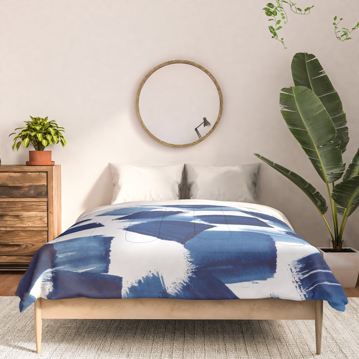Indigo Brush Strokes | No.1 Comforter Gallery Image 3