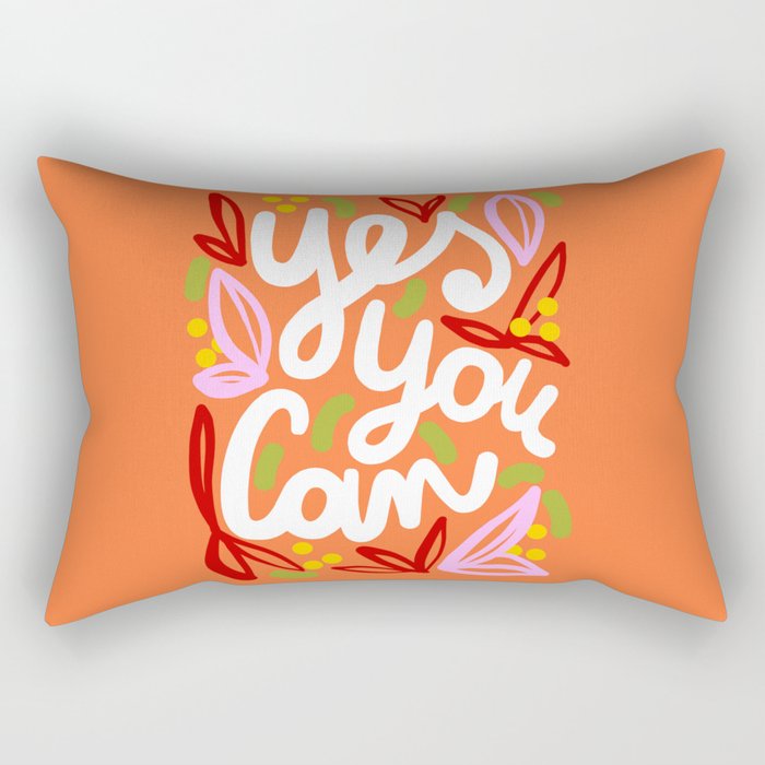 Yes You Can #motivational Rectangular Pillow Gallery Image 1